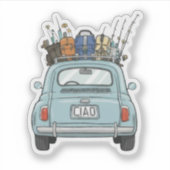 Vissen met Fiat Auto Sticker (Voorkant)