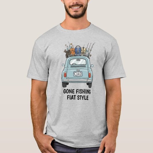 Vissen met Fiat Auto  T-shirt (Voorkant)