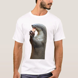 Vissen met gladde coating die otter eten t-shirt