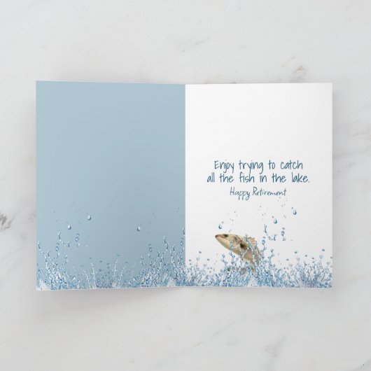 Vissen met hengel in pensioen en vis kaart (Binnen)