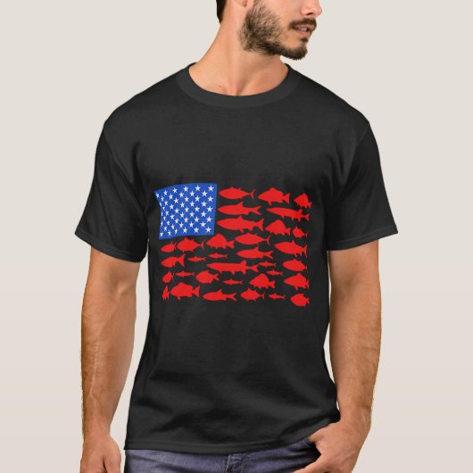 Vissen met hengel t-shirt (Voorkant)