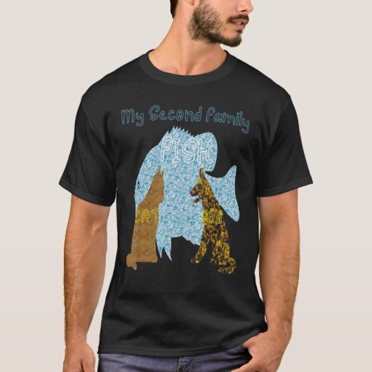 Vissen Met Hond En Kat T-shirt (Voorkant)