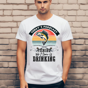 Vissen met kans op drinken in de weerbericht van v t-shirt