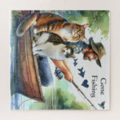 Vissen met katten Cute kattenliefhebbers puzzel (Horizontaal)
