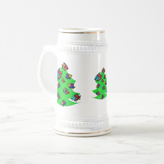 vissen met kerstboom bierpul (Voorkant links)