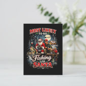Vissen met Kerstman Briefkaart (Staand voorkant)