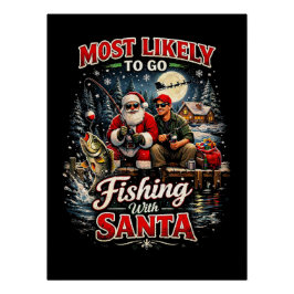Vissen met Kerstman Perfect Poster