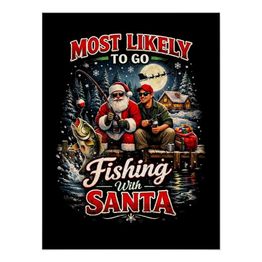 Vissen met Kerstman Perfect Poster (Voorkant)