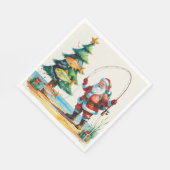 Vissen met kerstman servet (Hoek)