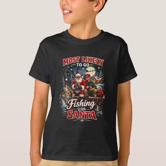 Vissen met Kerstman T-shirt (Voorkant)