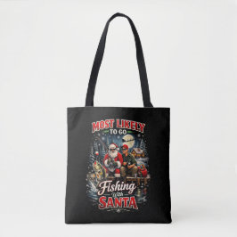 Vissen met Kerstman Tote Bag