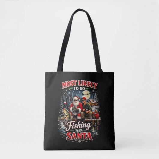 Vissen met Kerstman Tote Bag (Voorkant)