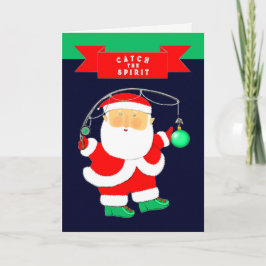 Vissen met Kerstmis Feestdagen Kaart
