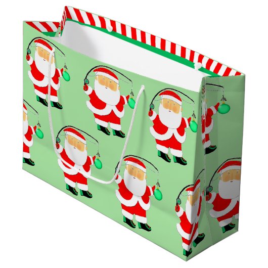 Vissen met Kerstvakantie Groot Cadeauzakje (Voorkant Gekanteld)