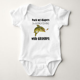 Vissen met opa Baby Jersey Bodysuit