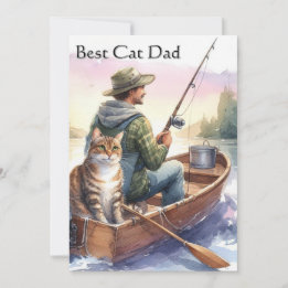 Vissen Met Papa Beste Kattenpapa Plat Kaart