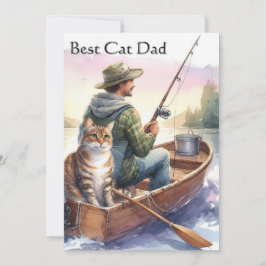 Vissen Met Papa Beste Kattenpapa Plat Kaart