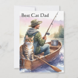 Vissen Met Papa Beste Kattenpapa Plat Kaart