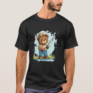 Vissen met teddybeer grafisch voor zoekers van ple t-shirt