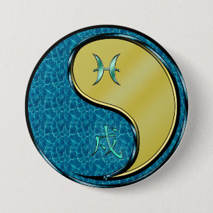 Vissen & Metaal Hond Ronde Button 7,6 Cm