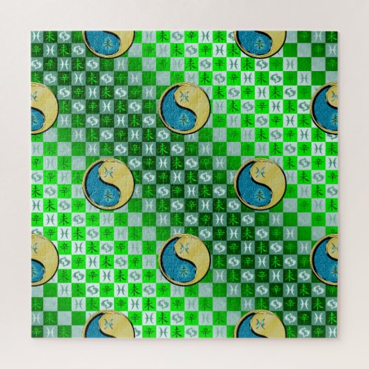 Vissen & Metalen Geit Legpuzzel (Verticaal)