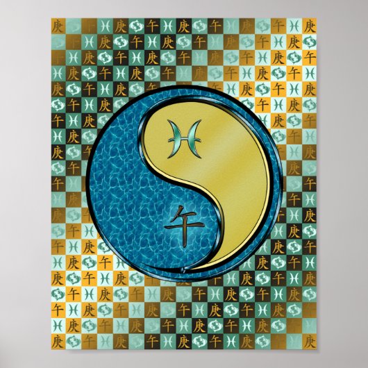 Vissen & Metalen Paard Poster (Voorkant)