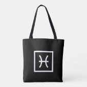 Vissen – Minimalistische Zodiac Tote Tas (Achterkant)