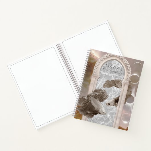 Vissen Muse Etherische Zodiac Schetsboek Notitieboek (Binnen)