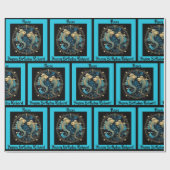 Vissen Naam toevoegen Verjaardag Zodiac Gift Cadeaupapier (Vlak)