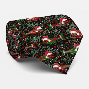 Vissen naar een vrolijk kerstfeest Red Green Forel Stropdas