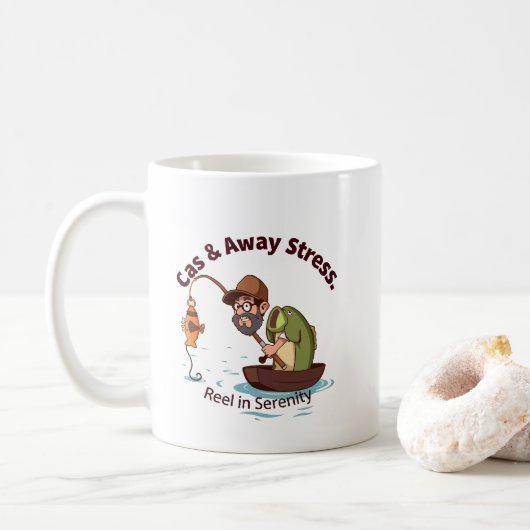 Vissen naar Vreugde Koffiemok (Met donut)