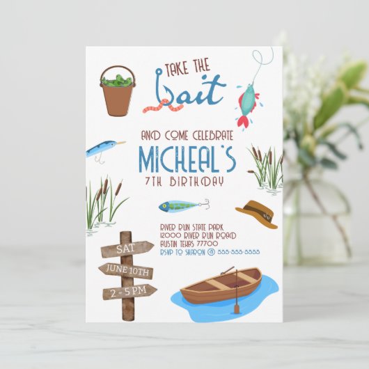 Vissen Neem de volgende dag de Bait Kaart (Staand voorkant)