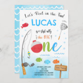 Vissen O-Fish-Ally 1e verjaardagsuitnodiging Kaart (Voorkant / Achterkant)