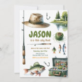 Vissen O-Fish-Ally Kids Verjaardagsfeestuitnodigin Kaart (Voorkant)