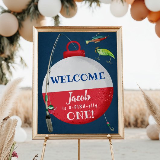 Vissen O-FISH-ally Verjaardag Welkom Poster