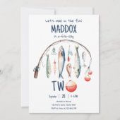 Vissen O-Fish-ieel Twee Blauwe Jongen 2de Verjaard Kaart (Voorkant)