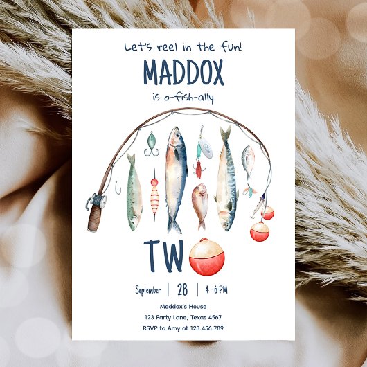 Vissen O-Fish-ieel Twee Blauwe Jongen 2de Verjaard Kaart