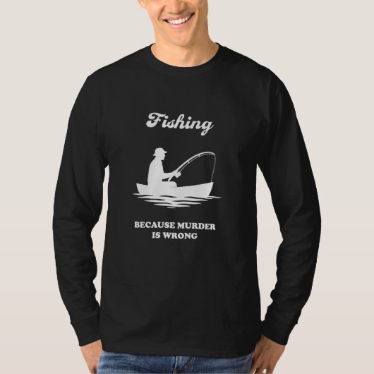 Vissen Omdat Moord Verkeerd Is-Grappig Vis Geschen T-shirt (Voorkant)
