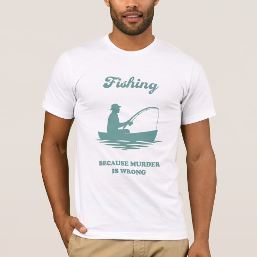 Vissen Omdat Moord Verkeerd Is Grappig Vis Geschen T-shirt (Voorkant)
