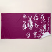 Vissen onder water-Fisherman stijl wijn kleur Strandlaken (Voorkant)