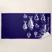 Vissen onder Water-Fisherman Style Trend Strandlaken (Voorkant)