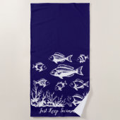 Vissen onder Water-Fisherman Style Trend Strandlaken (Voorkant)