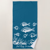 Vissen onder Water-Fisherman Style Trend Strandlaken (Voorkant)