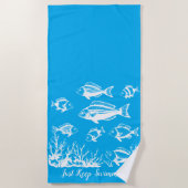 Vissen onder Water-Fisherman Style Trend Strandlaken (Voorkant)