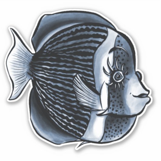 Vissen onder Zee Sticker (Voorkant)