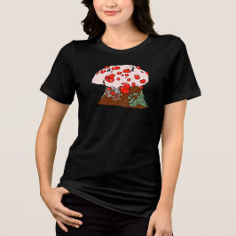 Vissen op Bloedende Tand Paddenstoel Tri-Blend Shirt