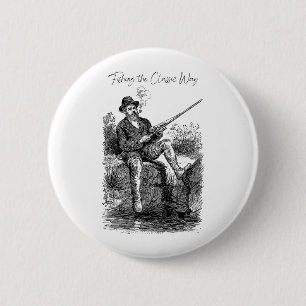 Vissen Op De Klassieke Manier Ronde Button 5,7 Cm
