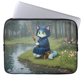 Vissen op een regenachtige dag  laptop sleeve