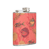 Vissen op levende koraalachtergrond heupfles (Rechts)