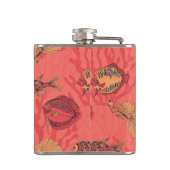 Vissen op levende koraalachtergrond heupfles (Achterkant)